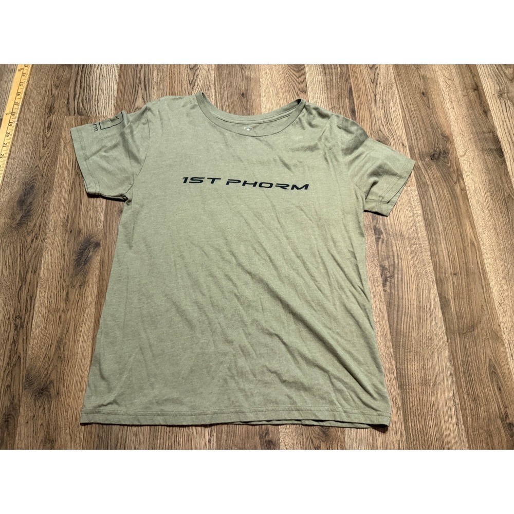 1st Phorm Shirt Women's Size XL Green Black Crewneck Graphic Print